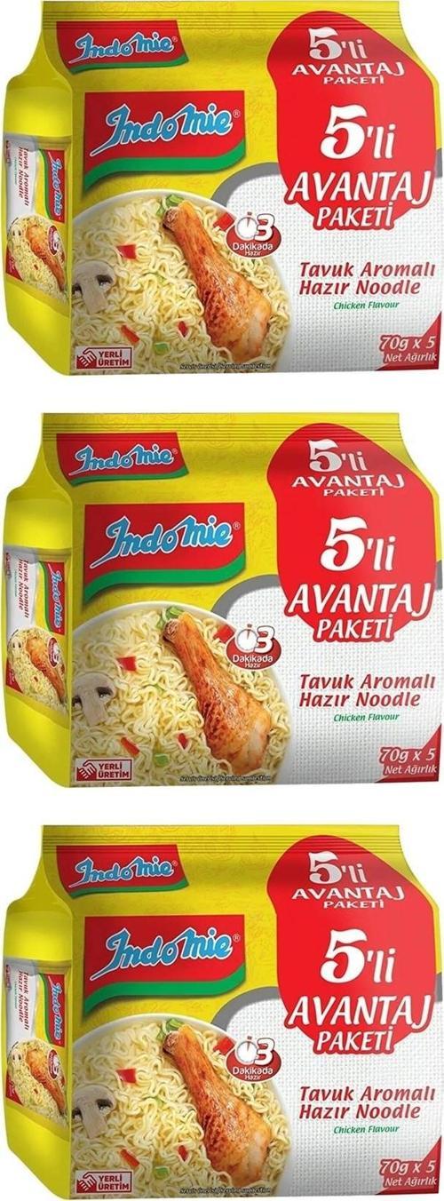 Hazır Noodle Tavuk 75gr X 5 Li Avantaj Paket X 3 Adet