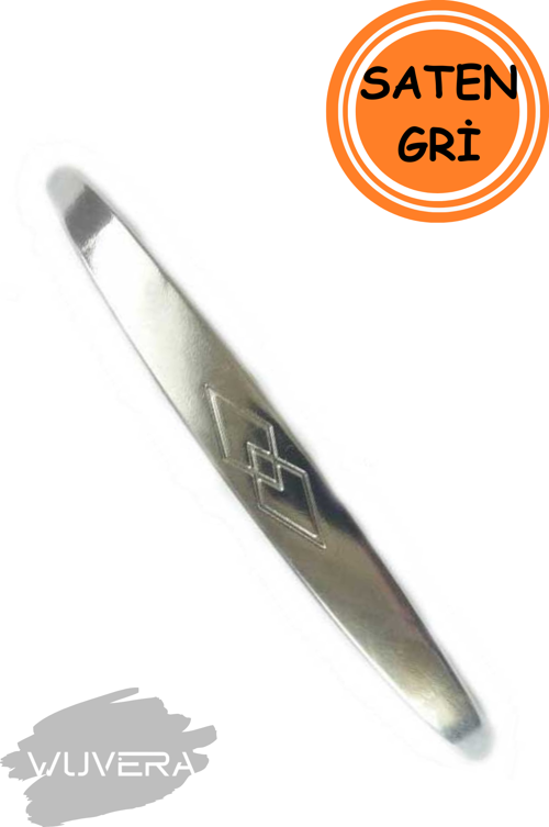 Mobilya Dolap Çekmece Kulp Baklava Desenli 96mm Saten Gri Renk