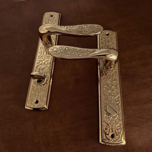 Özen Handles İmza Titanyum ZK19 Zamak Aynalı Wc Banyo Kapı Kolu Sol Basar 1 Takım