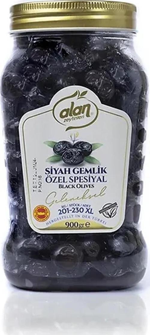 Alan Siyah Zeytin Gemlik Özel Spesiyal Geleneksek 201-230 900 g e