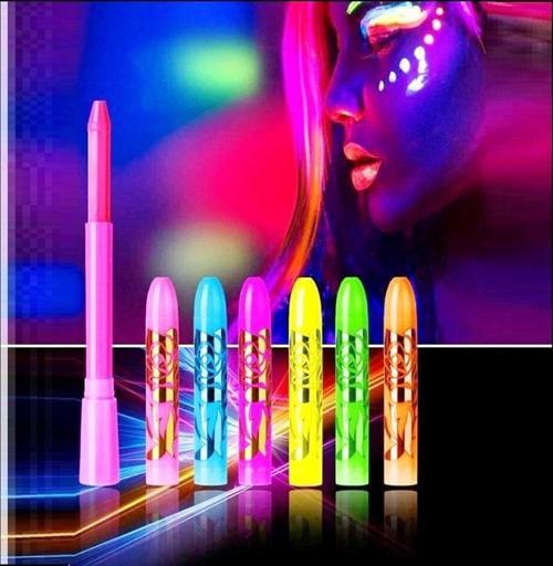 VIP 12PCS FACE PAİNT GLOW IN THE DARK UNDER UV LİGHT 12 ADET GLOW NEON BOYA UV PARLAYAN VÜCUT BOYASI