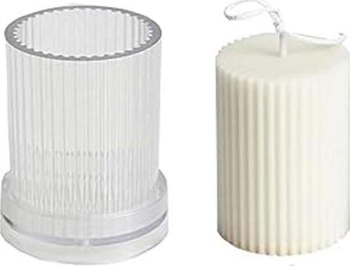 Poli Karbon Sert Plastik  Mum Kalıbı Dik Çizgili 8,5X6,5 CM