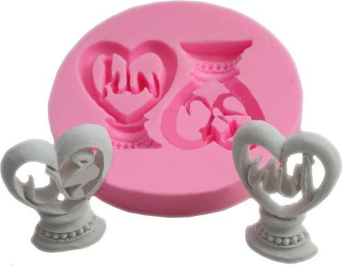 Allah Muhammed Lafsı Silikon Kalıp Kalp 6X4.5 CM
