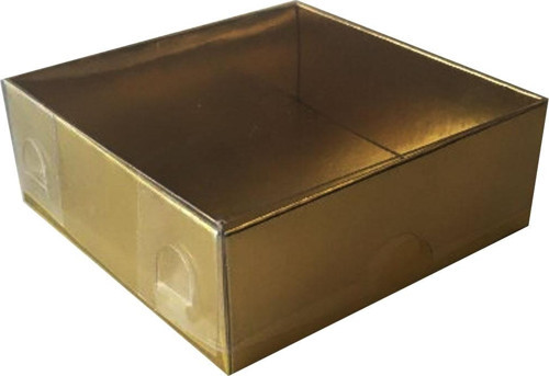 Asetat Kapaklı Karton Kutu 12X12X3 (50 Adet) Altın
