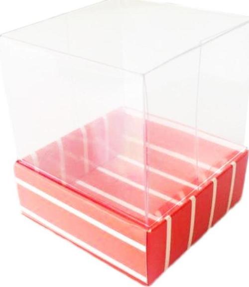 Asetat Kutu Altı Karton Çizgili Model 5x5x5 CM (25 Adet)  Kırmızı