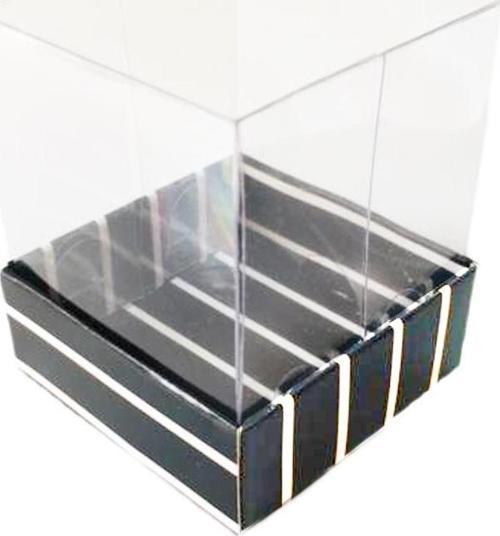 Asetat Kutu Altı Karton Çizgili Model 5x5x5 CM (25 Adet)  Siyah