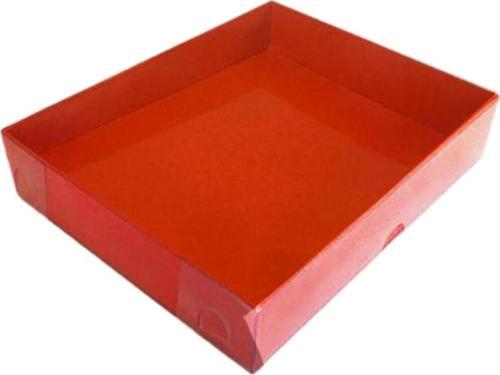 Asetat Kapaklı Karton Kutu 12X15X3 (25 Adet)  Kırmızı