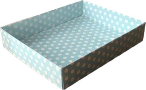 Asetat Kapaklı Karton Kutu 12X15X3 (25 Adet)  Puantiyeli Mavi