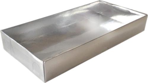 Asetat Kapaklı Karton Kutu 20X10X3 (25 Adet)  Gümüş