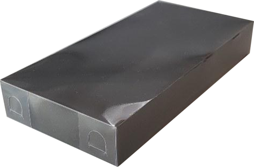 Asetat Kapaklı Karton Kutu 20X10X3 (25 Adet) Siyah