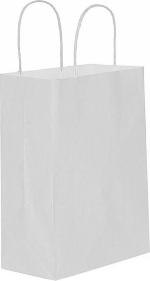 Kağıt Hediye Çantası Düz Renk Battal Boy 31X41 CM (25 Adet)  Beyaz