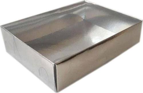 Asetat Kapaklı Karton Kutu 9x12x3 CM (25 Adet)  Gümüş