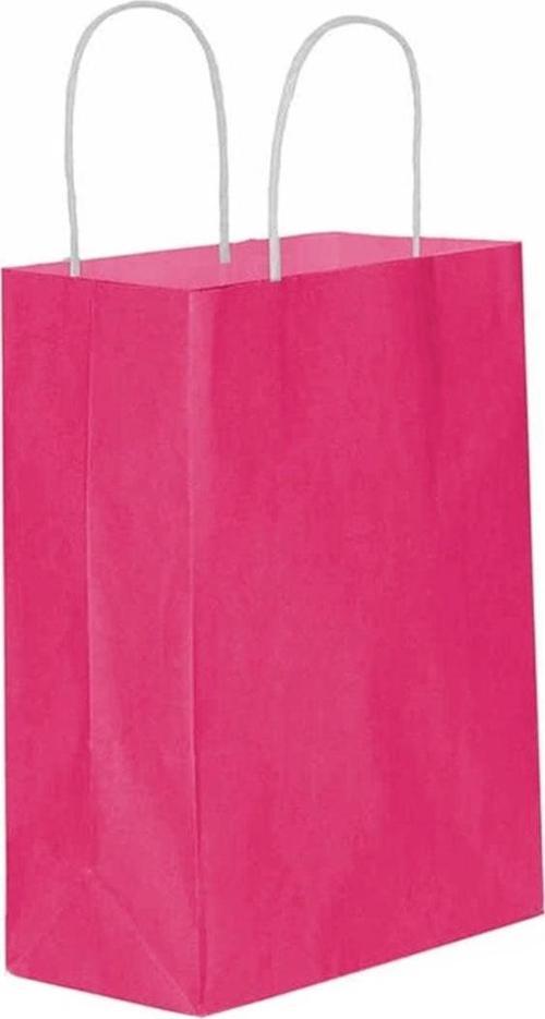 Kağıt Hediye Çantası Düz Renk Battal Boy 31X41 CM (25 Adet)  Fuşya