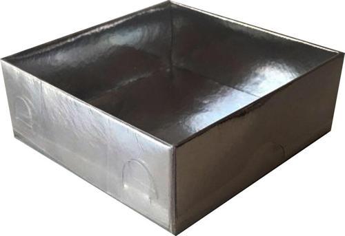 Asetat Kapaklı Karton Kutu Düz Renk 8X8X3 (50 Adet)  Gümüş
