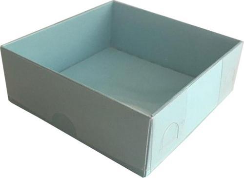 Asetat Kapaklı Karton Kutu Düz Renk 8X8X3 (50 Adet)  Mavi