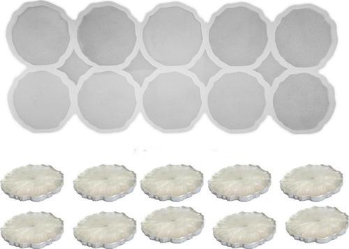 Epoksi  Silikon Kalıp Geode Tırtıklı Kenar Bardak Altı Ve Magnet Kalıbı 7.8 CM 10 lu
