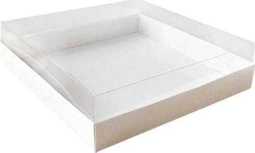 Asetat Kapaklı Karton Kutu Havlu Kutusu 20X20X5  CM (10 Adet)  Beyaz