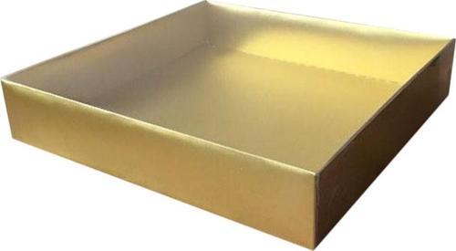 Asetat Kapaklı Karton Kutu Havlu Kutusu 25X25X5 CM (10 Adet)  Gold