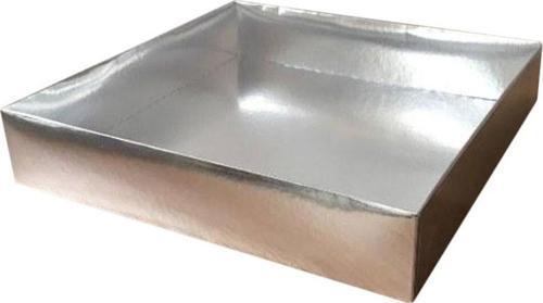 Asetat Kapaklı Karton Kutu Havlu Kutusu 25X25X5 CM (10 Adet)  Gümüş
