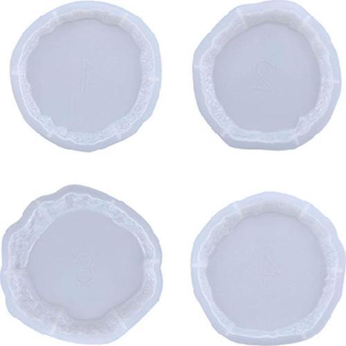 Epoksi Büyük Kristal Köşeli  Bardak Altlığı 4 lü Set