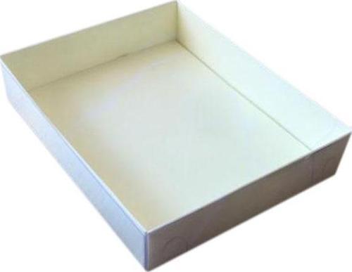 Asetat Kapaklı Karton Kutu Mermer Desenli 12X15X3 CM (10 Adet)  Krem