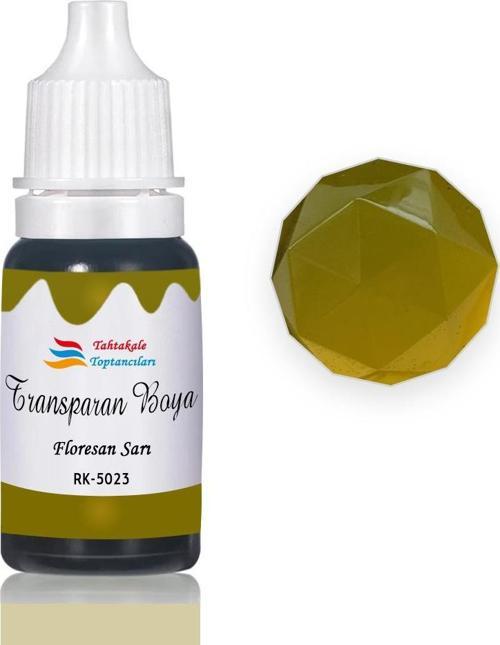 Epoksi Reçine Transparan Boya Pigment Şeffaf Epoksi Boyası 20 ML Floresan Sarı - 5023