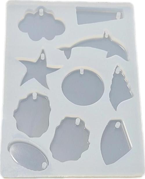 Epoksi Silikon Kalıp Onlu Kalıp Balık Ve Yıldızlı 15X10.5 CM E294