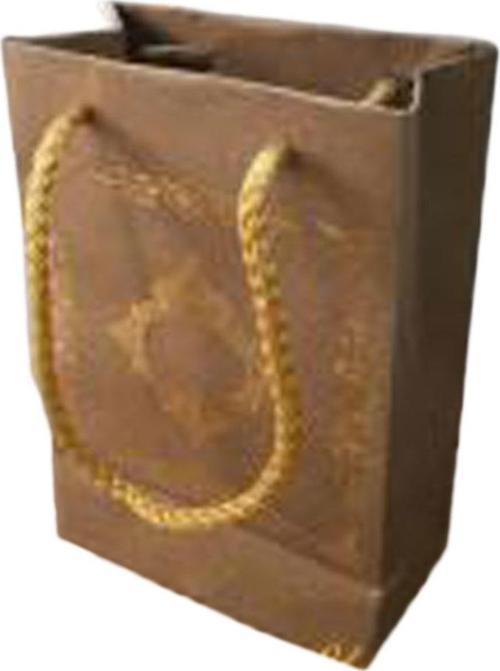 Karton Hediye Çantası Saray Desenli Gold Yaldızlı 12X17 (25 Adet)  Kraft