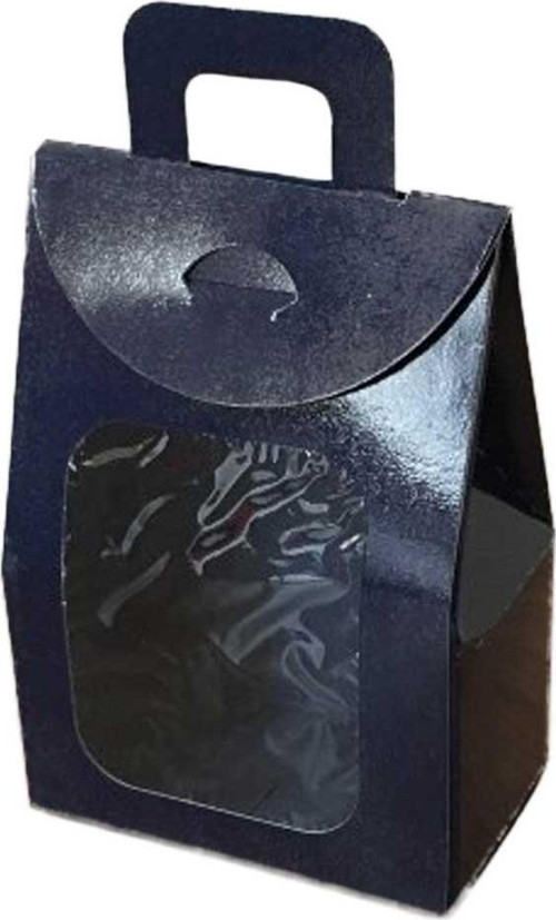 Kına Ve Çerez Çantası Pencereli Karton 7.5X11X4 (20 Adet) Lacivert