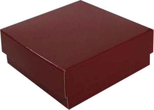 Komple Karton Kutu Düz Renk 9X9X3 CM (25 Adet)  Bordo