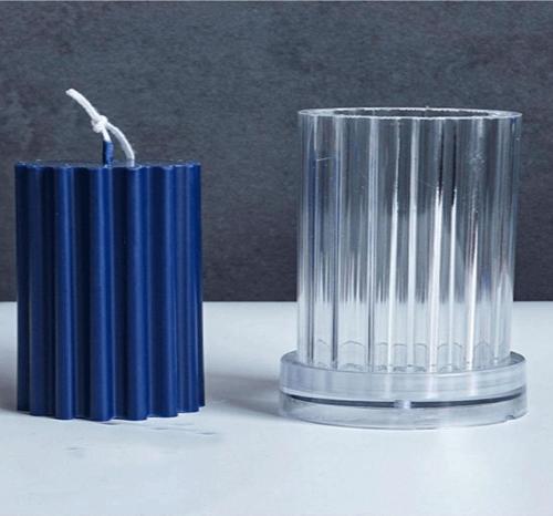 Poli Karbon Mum Kalıbı Dik Çizgili  6215