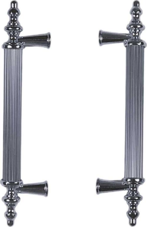 Kulp Silindir Çizgili  Zamak Kulp  Model 14 CM (2 Adet)  Gümüş