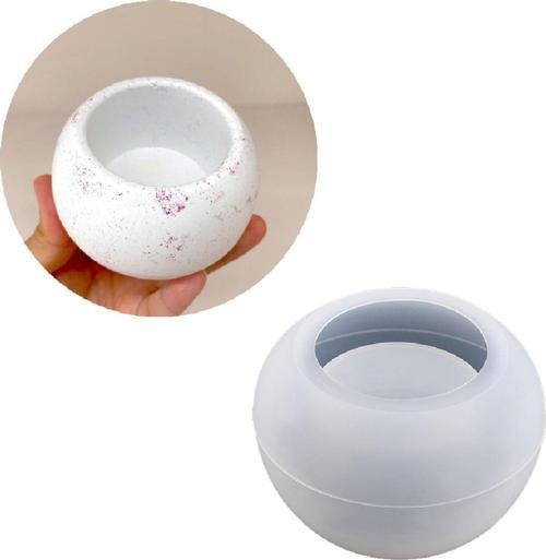 Epoksi Yuvarlak Beton Saksı ve Mumluk Silikon Kalıbı 5.3cmx7.7CM