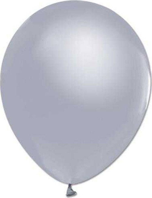 Metalik Balon 12 İnç Baskısız (100 Adet) Gümüş