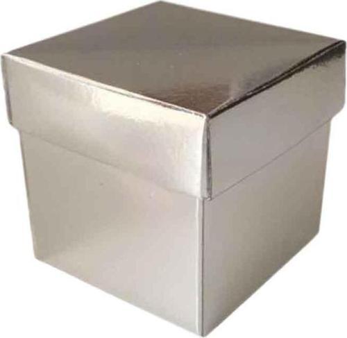 Komple Karton Kutu Düz Renk 6X6X6 CM (25 Adet)  Gümüş