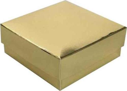 Komple Karton Kutu Düz Renk 7X7X2.2 CM (25 Adet)  Gold