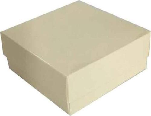 Komple Karton Kutu Düz Renk 7X7X2.2 CM (25 Adet)  Krem