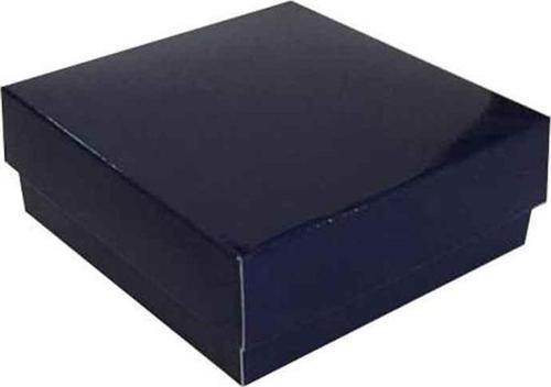 Komple Karton Kutu Düz Renk 7X7X2.2 CM (25 Adet)  Lacivert