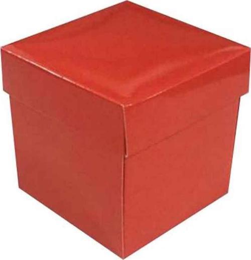 Komple Karton Kutu Düz Renk 7X7X7 CM (25 Adet)  Kırmızı