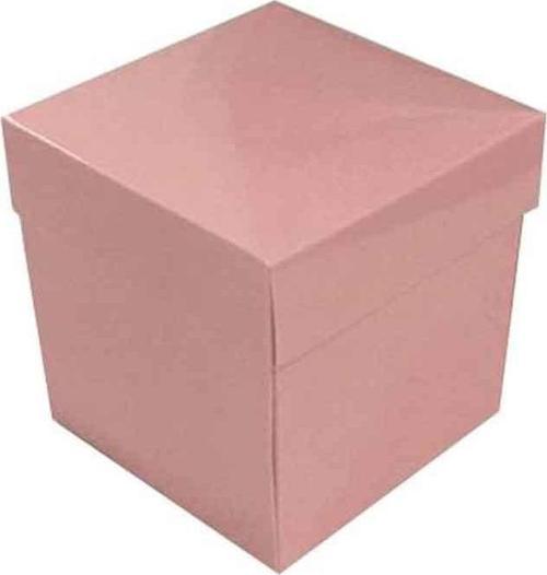 Komple Karton Kutu Düz Renk 7X7X7 CM (25 Adet)  Pembe