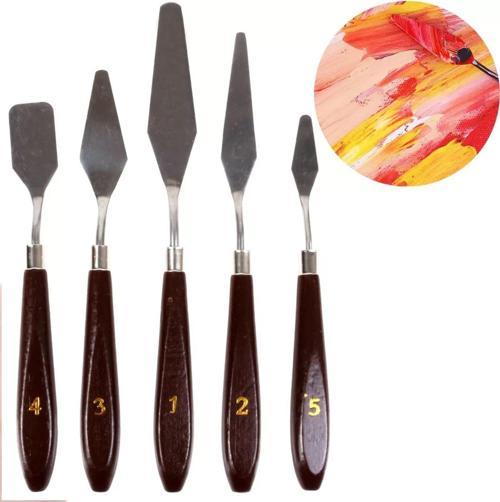 Palet Bıçakları Spatula Yağlı Akrilik Boya Sanatçı Seti Bıçağı 1 2 3 4 5