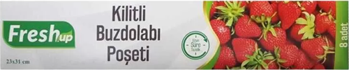 Kilitli Buzdolabı Poşeti Büyük 23x31 cm - 8 Adet