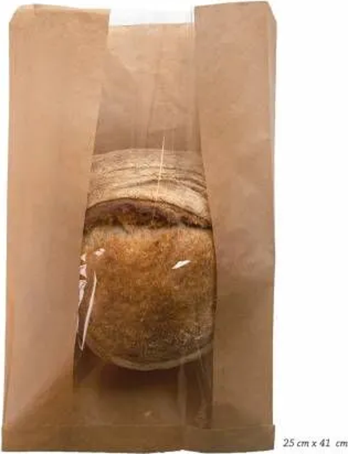 ÇİZGİLİ PENCERELİ ŞAMUA BASKISIZ KESE KAĞIDI 25X41 CM 10 kg