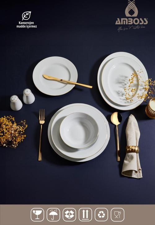 HARE 53 PARÇA PORSELEN YEMEK TAKIMI - GOLD
