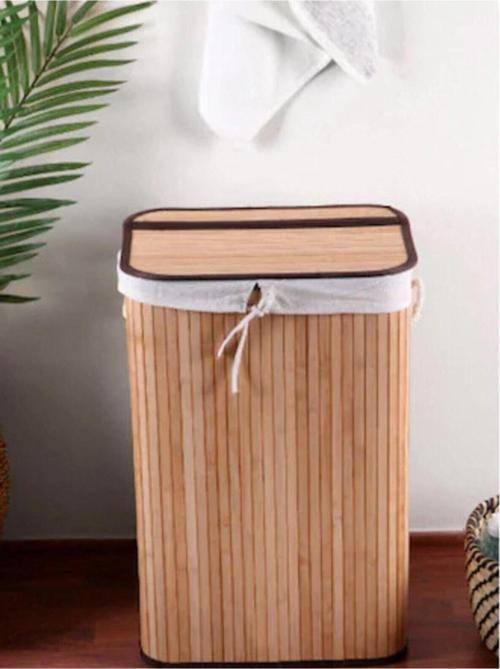Katlanır Bambu Dikdörtgen Çamaşır Sepeti, Hasır Çamaşır Sepeti