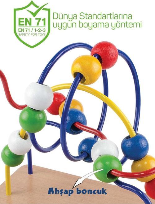 Ahşap Wooden Bead Maze Helezon Boncuklu Yay Labirent Oyunu