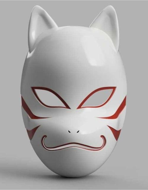 Kakashi Anbu Maskesi Naruto Kostüm Parti Çocuk Için 3D Baskı - Beyaz