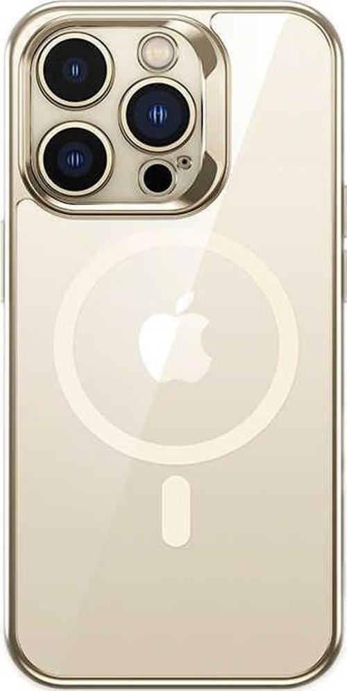 Apple iPhone 14 Pro Magsafe Şarj Özellikli Premium Cam Arka Yüzey Electroplated Kapak