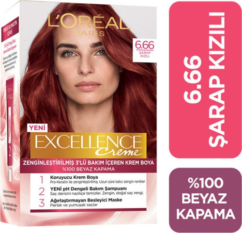 Excellence Creme Saç Boyası - 6.66 Şarap Kızılı