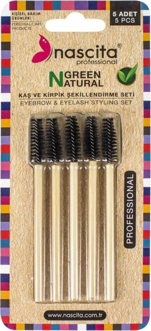 Green Natural Bambu Maskara Fırçası Seti - 08